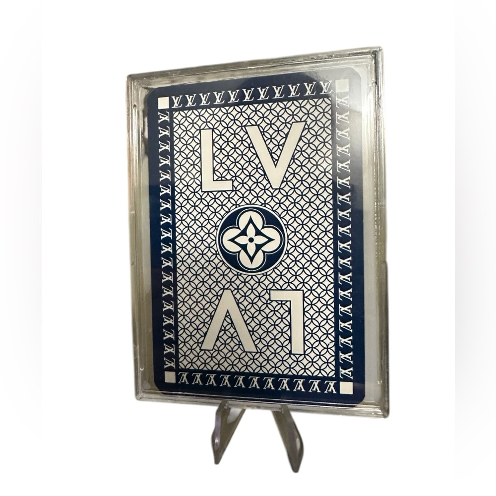 Authentic Louis Vuitton playing card Clover 3 in a display case New